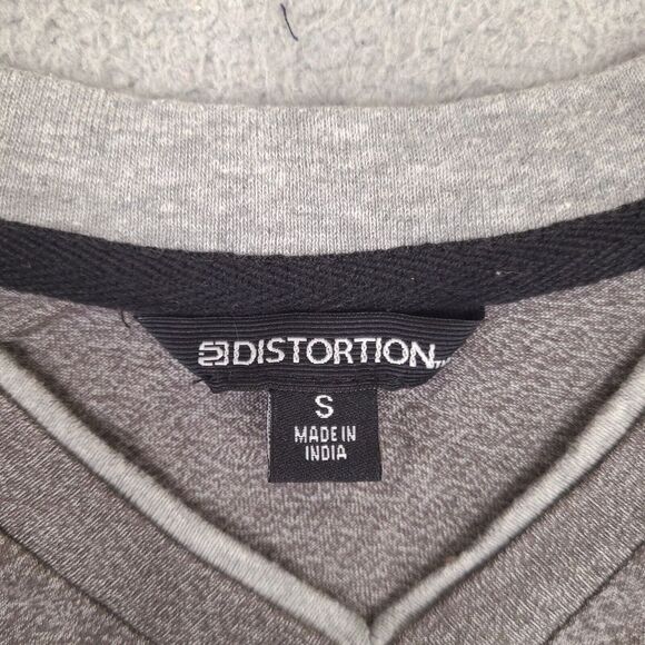 Distortion Clothing T-Shirt Mens Small Gray V Neck Single Pocket Short‎ Sleeve - Picture 3 of 11